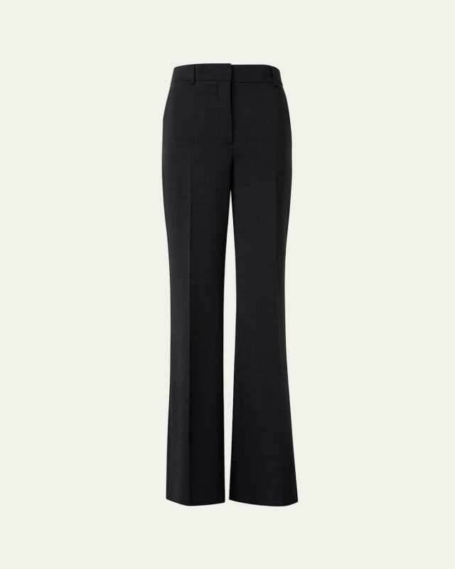 Florine Wide Leg Wool Stretch Double-Face Pants